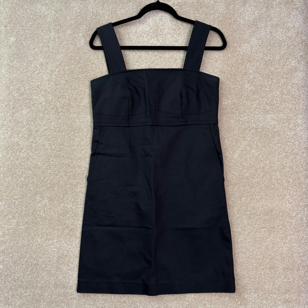 HELMUT LANG Mini Dress Womens 4 Black Pockets Minimalist Designer Chic LBD